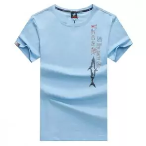 shark hommes t-shirt polo shirt summer circular collar cool cotton sky blue